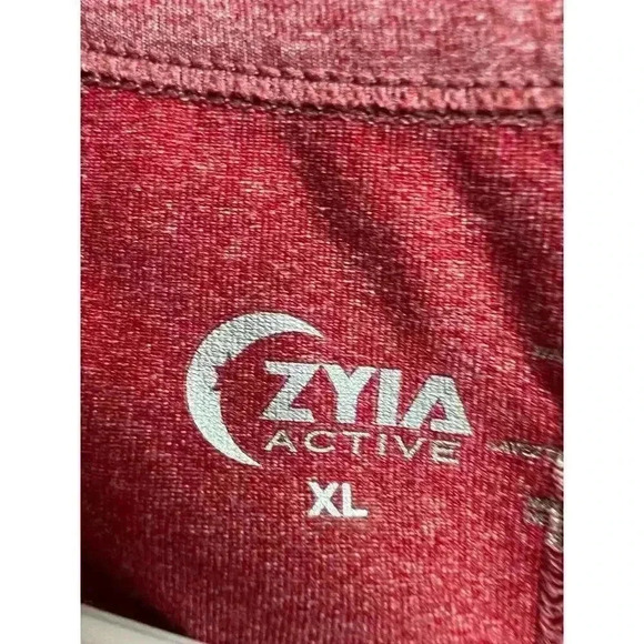 Zyia Active Women's Red Activewear Long Sleeve Shirt with Thumb Holes XL - Picture 3 of 8
